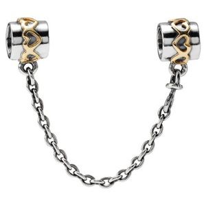 Pandora Two Tone 14K Heart Safety Chain